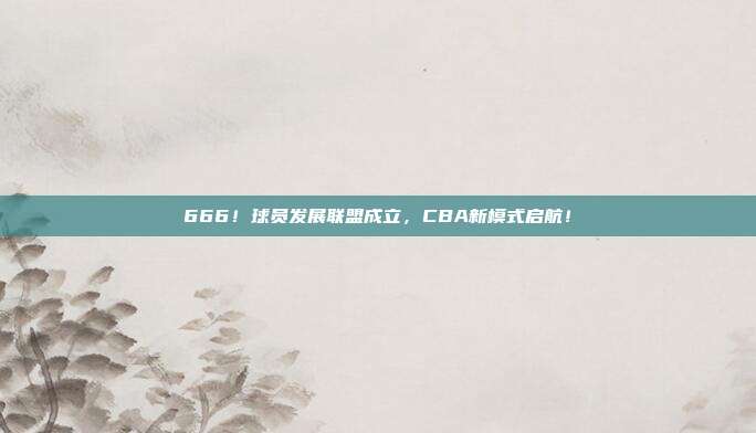 666！球员发展联盟成立，CBA新模式启航！