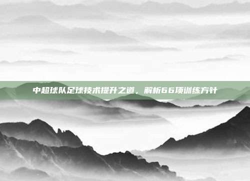 中超球队足球技术提升之道，解析66项训练方针